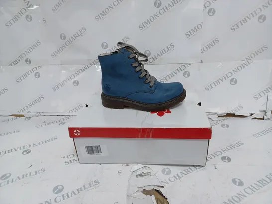 BOXED RIEKER BLUE LACE ANKLE BOOTS- SIZE 5 