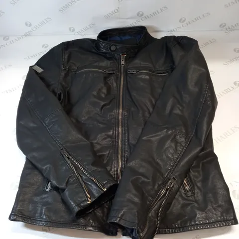 SUPERDRY LEATHER JACKET IN BLACK SIZE XXL