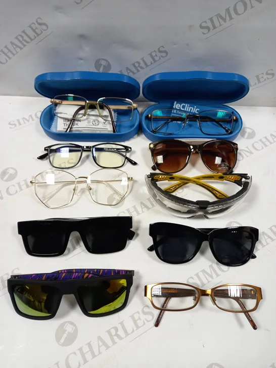 BOX OF 10 ASSORTED EYE & SUNGLASSES IN VARIOUS STYLES	