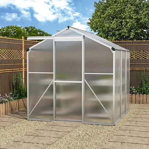 BOXED AIZAH 6FT W X 6FT D GREENHOUSE (2 BOXES)