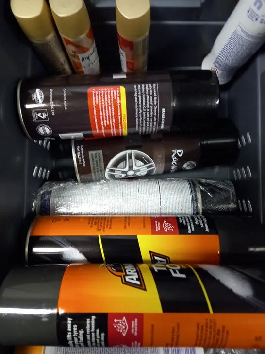 APPROXIMATELY 15 ASSORTED AEROSOLS TO INCLUDE DOVE DEODORANT, IMPULSE PINK SPRAY, TIRE FOAM ETC - COLLECTION ONLY 