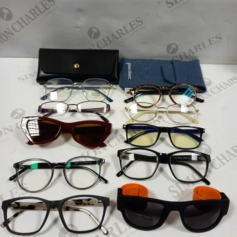 BOX OF 10 ASSORTED EYE & SUNGLASSES IN VARIOUS STYLES	