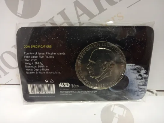 SEALED DISNEY STAR WARS DARTH VADER £5 COLLECTABLE COIN