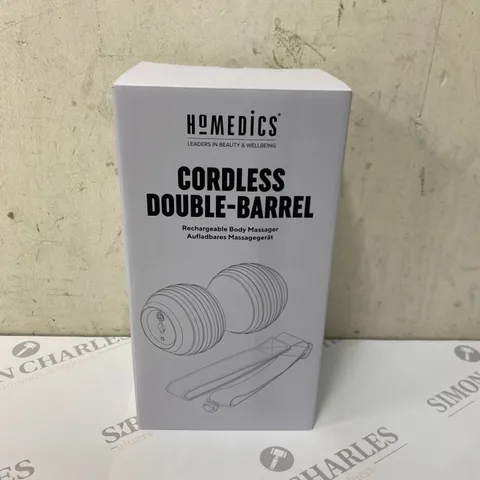 BOX OF 6 BRAND NEW BOXED HOMEDICS CORDLESS DOUBLE-BARREL RECHARGEABLE BODY MASSAGERS (1 BOX)