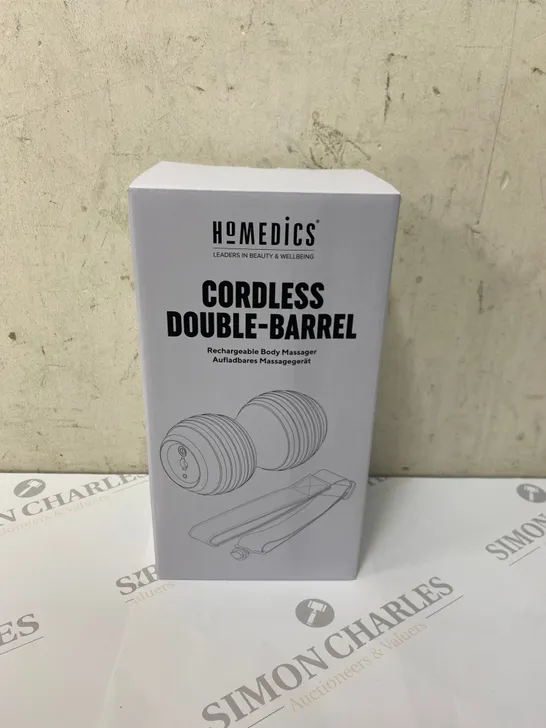 BOX OF 6 BRAND NEW BOXED HOMEDICS CORDLESS DOUBLE-BARREL RECHARGEABLE BODY MASSAGERS (1 BOX)