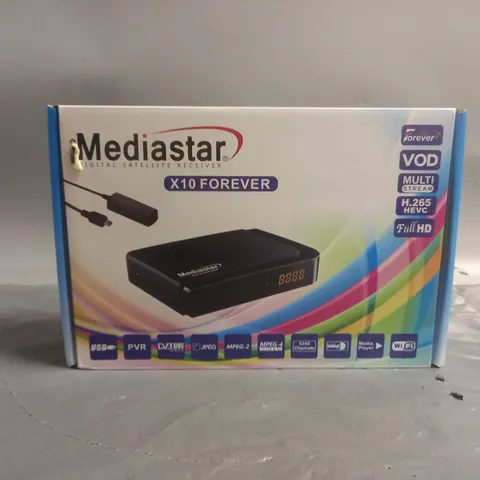 BOXED MEDIASTAR DIGITAL SATELLITE RECEIVER X10 FOREVER