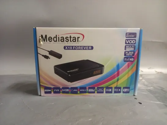 BOXED MEDIASTAR DIGITAL SATELLITE RECEIVER X10 FOREVER