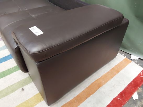 DESIGNER BROWN LEATHER FIXED TWO SEATER SOFA BASE