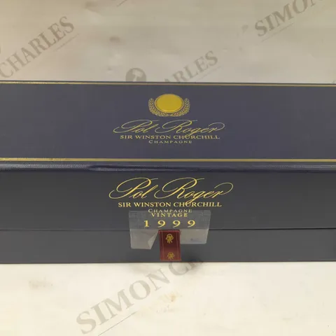 BOXED POL ROGER SIR WINSTON CHURCHILL CHAMPAGNE VINTAGE 1999 75CL BY APPOINTMENT TO H.M. QUEEN ELIZABETH II PURVEYORS OF CHAMPAGNE POL ROGER