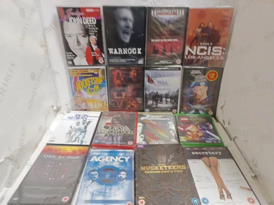 APPROXIMATELY 25 DVDS AND GAMES TO INCLUDE X-FILES, XBOX ;ONE LEGO STAR WARS THE FORCE AWAKENS, THE MUSKETEERS, ETC