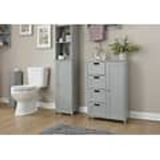 BOXED COLONIAL MULTI STORAGE BATHROOM UNIT IN GREY - 1OF1