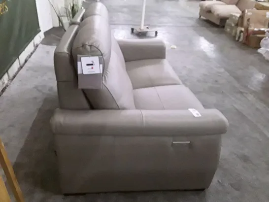 QUALITY ITALIAN DESIGNER ADRIANO ELECTRIC RECLINER LOVESEAT - TAUPE LEATHER