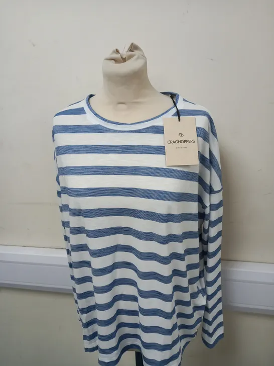 CRAGHOPPERS CORA STRIPPED T-SHIRT SIZE 14