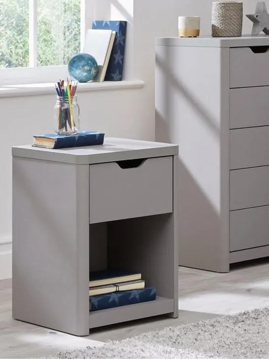 ASPEN 1 DRAWER BEDSIDE CHEST - GREY OAK EFFECT RRP £59