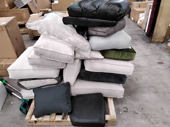 PALLET OF ASSORTED SOFA CUSHIONS - VARIOUS SIZES AND COLOURS