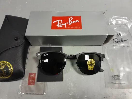 RAY BAN GLASSES WITH G-15 LENSES AND BLACK FRAME IN CASE