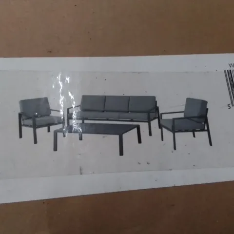 BOXED MOOREA OUTDOOR COFFEE TABLE SET WITH CUSHIONS