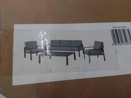 BOXED MOOREA OUTDOOR COFFEE TABLE SET WITH CUSHIONS