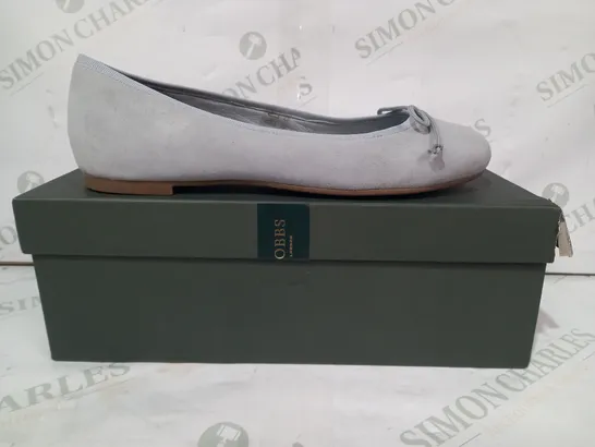 BOXED PAIR OF HOBBS LONDON SUEDE SLIP-ON SHOES IN PALE BLUE EU SIZE 38