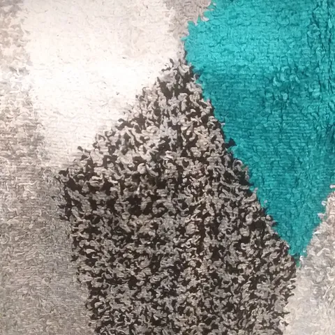 ALISSA SHAGGY GREY/TURQUOISE RUG - 156 X 200CM 