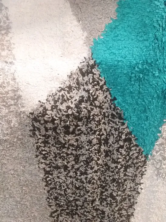 ALISSA SHAGGY GREY/TURQUOISE RUG - 156 X 200CM 