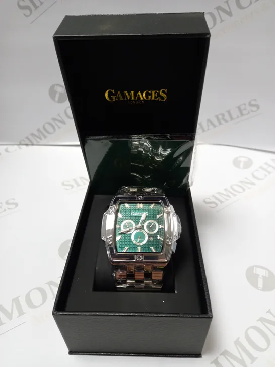 GAMAGES OF LONDON LIMITED EDITION HAND ASSEMBLED MAGNITUDE AUTOMATIC WATCH - STEEL