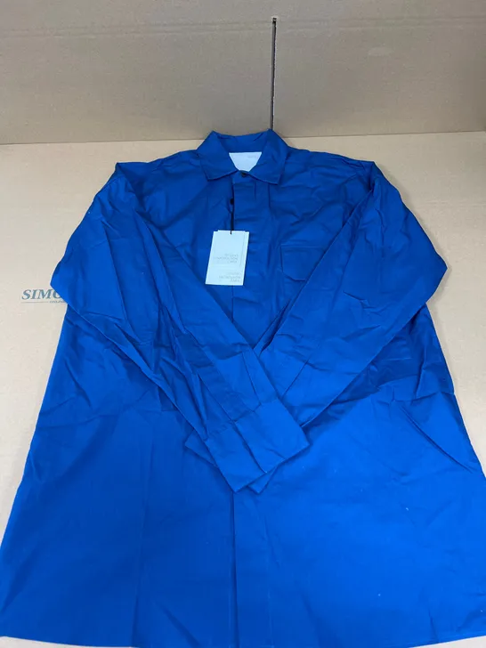 STUDIO NICHOLSON ZARA MENS MEDIUM ROYAL BLUE LONGLINE SHIRT