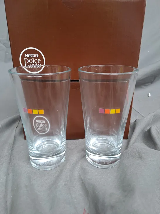 BOXED NESCAFE DOLCE GUSTO PAIR OF ICE CAPPUCCINO GLASSES (SET OF 2) - COLLECTION ONLY 