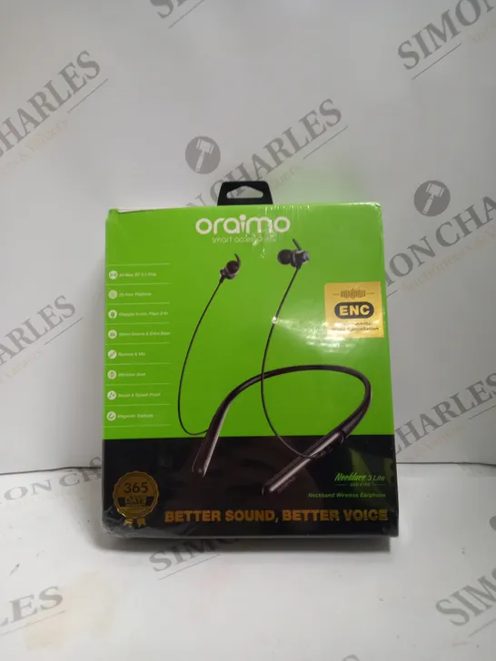 BOXED & SEALED ORAIMO NECKLACE 3 LITE NECKBAND EARPHONES BLACK 