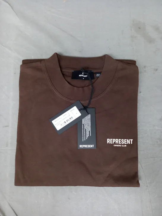 REPRESENT OWNERS CLUB T-SHIRT IN BROWN SIZE M