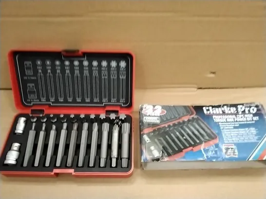 CLARKE PRO 22PC HIGH TORQUE RIBE POWER BIT SET