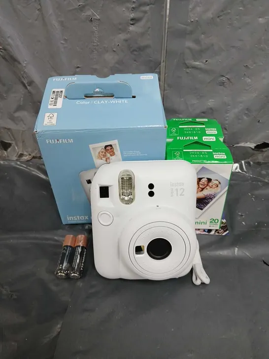 BOXED FUJIFILM INSTAX MINI 12 INSTANT CAMERA + 2 FILM REFILL PACKS RRP £109.99