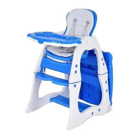 BOXED COSTWAY 4-IN-1 BABY HIGH CHAIR CONVERTIBLE FEEDING CHAIR 3-LEVEL ADJUSTABLE BACKREST - BLUE