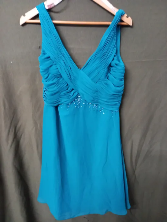 ROSETTA NICOLINITEAL EMBELLISHED DRESS - UK 14