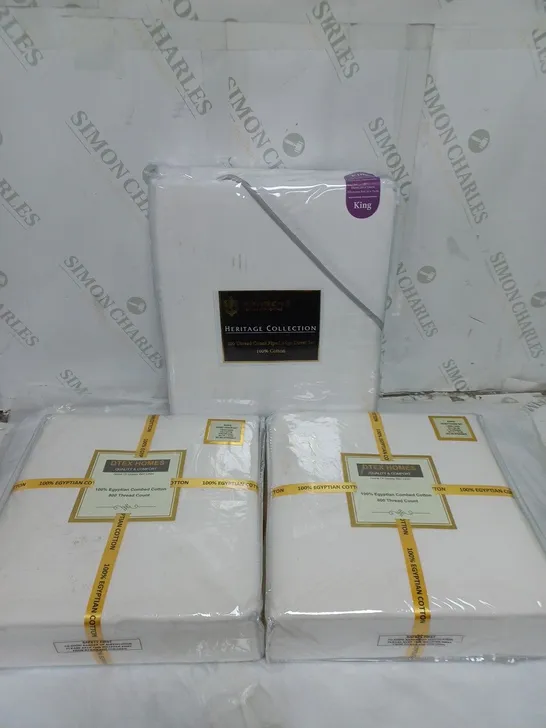 lot of 3 king size white duvet sets