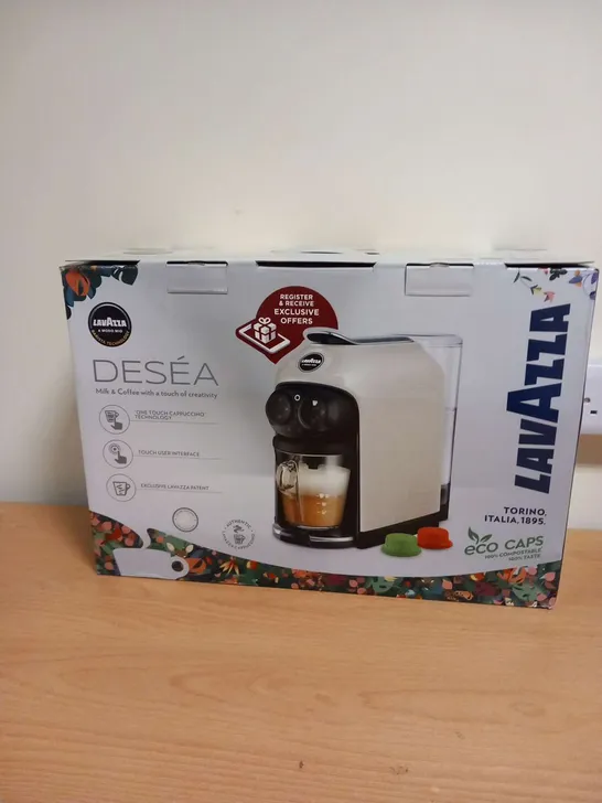 BOXED LAVAZZA DESEA ECO CAPS COFFEE MAKER WHITE CREAM