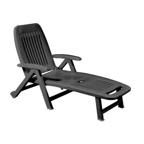 BOXED ALBE 190cm LONG RECLINING SINGLE SUN LOUNGER (1 BOX)