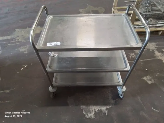 STAINLESS STEEL PORTABLE COMMERCIAL SERVING TROLLY 