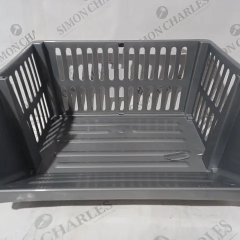 BOX OF APPROXIMATELY 10 PLASTIC STORAGE RACKS IN GREY