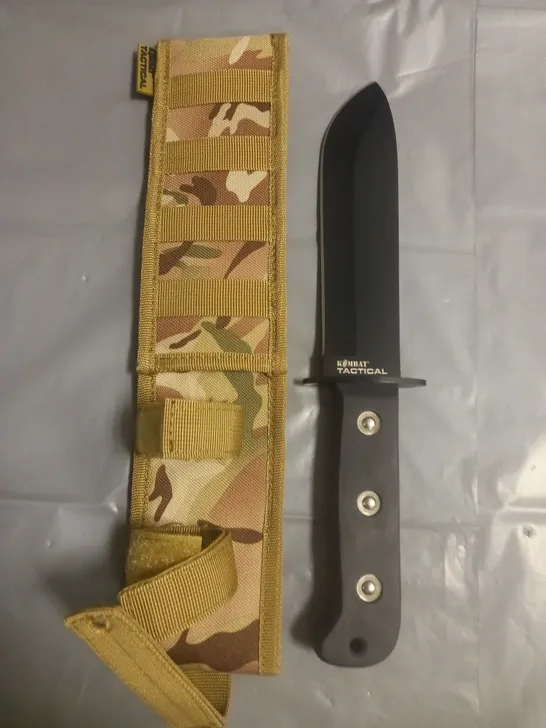 KOMBAT TACTICAL 7" SURVIVAL KNIFE WITH CAMO SHEATH