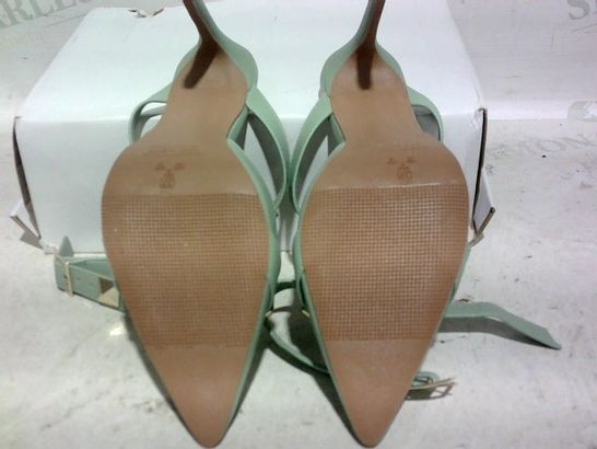BOXED PAIR OF COAST HIGH HEELS (OLIVE GREEN), SIZE 37 EU