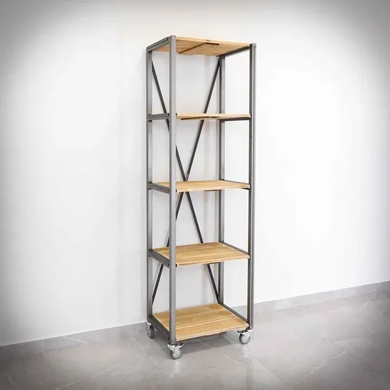 BOXED BRADBURY 195CM IRON ETAGERE BOOKCASE (3 BOXES)