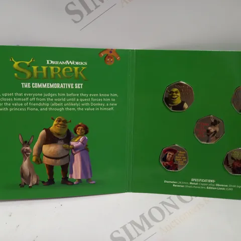 SHREK COMMEMORATIVE SET OF COLLECTABLE COINS