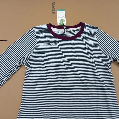 JOULES SELMA LONG SLEEVE TOP CREAM/STRIPE SIZE 14