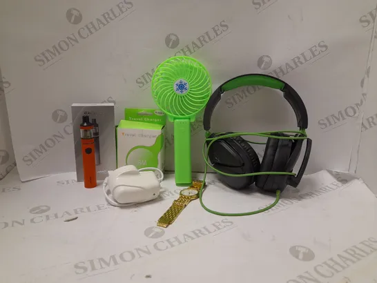 LOT OF APPROX 20 ASSPORTED ITEMS TO INCLUDE - TRAVEL CHARGER - TURTLE BEACH HEADSET XBOX - MINI FAN ECT