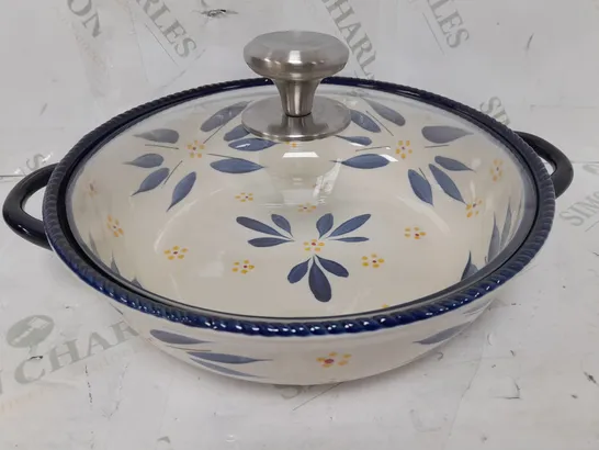 BOXED TEMPTATIONS CERAMIC DISH W. GLASS LID