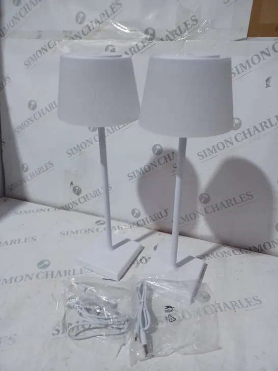 SE TO 2 WHITEW TABLE LAMPS WITH TOUCH ACTIVATION