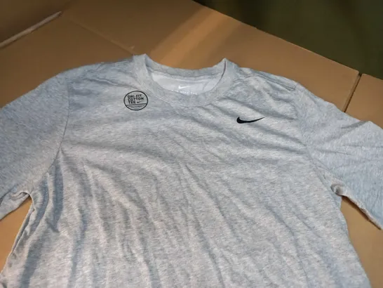 NIKE GREY MARL/LOGO TEE - SMALL