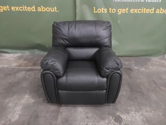 DESIGNER BLACK FAUX LEATHER ELECTRIC RECLINER CHAIR 