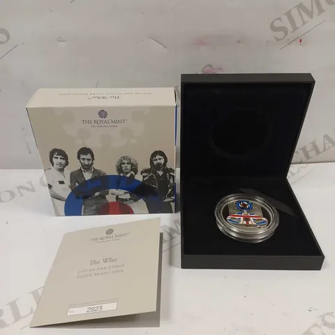 THE ROYAL MINT THE WHO 2021 UK ONE OUNCE SILVER PROOF COIN 